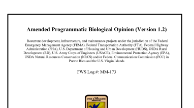 Programmatic Biological Opinion (PBO) for the Puerto Rican boa and the Virgin Islands tree boa