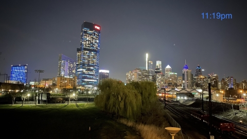 Skyline of Philadelphia with all the lights on