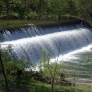 Side view of dam on a river