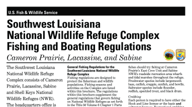 Southwest Louisiana NWR Complex Fishing and Boating Regulations 2024