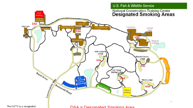 NCTC Designated Smoking Area Map