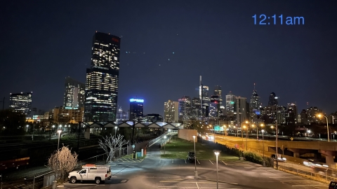 City of Philadelphia with many of the lights turned off