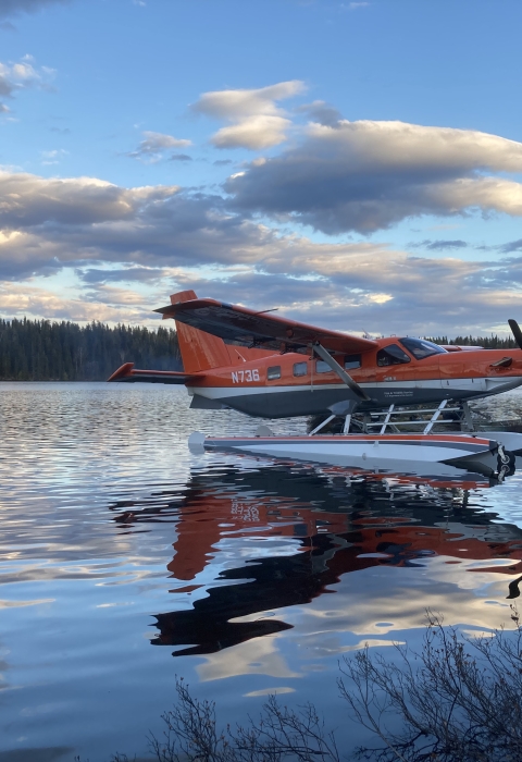 Survey aircraft parked on a lake