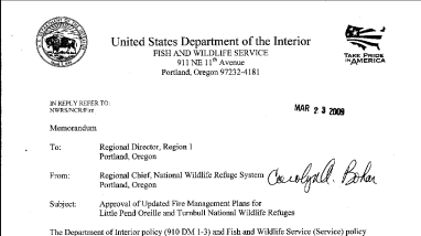 Little Pend Oreille NWR Fire Management Plan