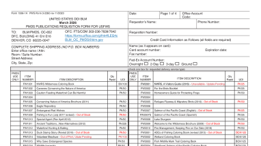 USFWS Publications Order Form (March 2026)