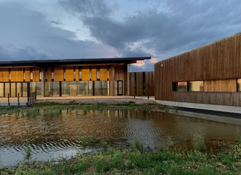 Valle de Oro National Wildlife Refuge Visitor Center at sunset