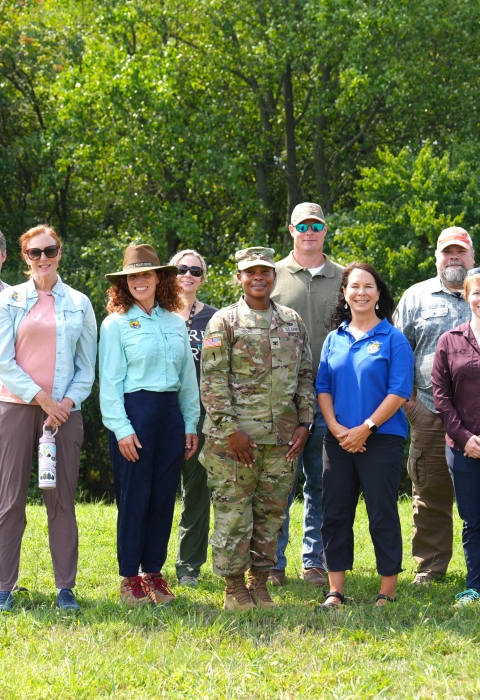 U.S. Fish and Wildlife and Fort Meade staff with Colonel Gore credit Abigail Carey Fort George G. Meade