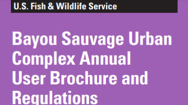 Cover of Bayou Sauvage Annual User Regulation Brochure