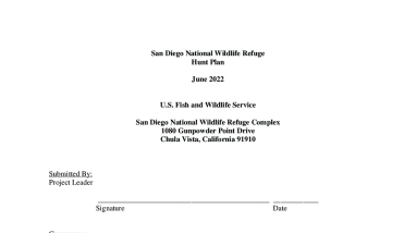 San Diego National Wildlife Refuge Hunt Plan