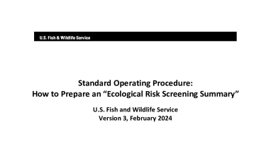 Standard Operating Procedures: How to prepare an Ecological Risk Screening Summary - 2024