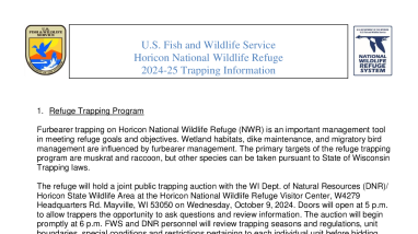 2024-25 Horicon NWR trapping information