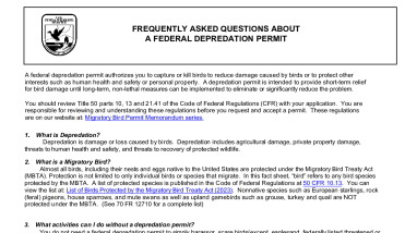 3-200-13 Depredation Frequently Asked Questions