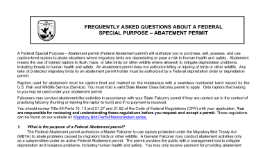 3-200-79: Special Purpose - Abatement Frequently Asked Questions