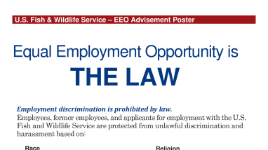 U.S. Fish and Wildlife Service Equal Employment Opportunity Advisement Poster