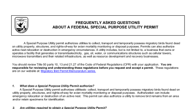 3-200-81 Migratory Bird Special Purpose Utility Frequently Asked Questions