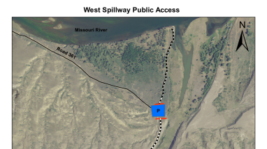 USACE Ice Access Map West Spillway Fort Peck Lake