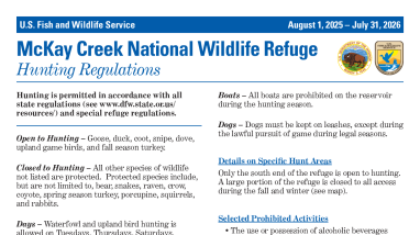 McKay Creek National Wildlife Refuge Hunting Regulations