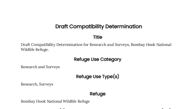 Draft Compatibility Determination for Research and Surveys, Bombay Hook National Wildlife Refuge.