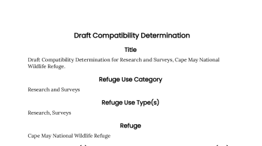 Draft Compatibility Determination for Research and Surveys at Cape May NWR