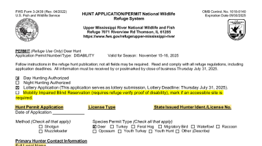 Upper Miss River Refuge Disability Hunt 2025