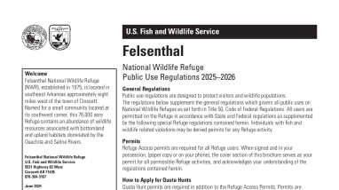 Felsenthal National Wildlife Refuge Public Use Regulations