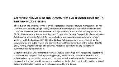Key Cave NWR - Response to SHSP Comments
