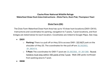 Cache River NWR - Waterfowl Draw Hunt Instructions 