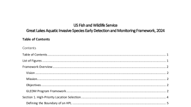 Great Lakes Aquatic Invasive Species Early Detection and Monitoring Framework