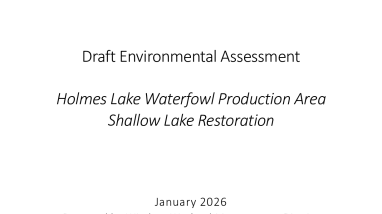 Draft Environmental Assessment: Holmes Lake Waterfowl Production Area Shallow Lake Restoration