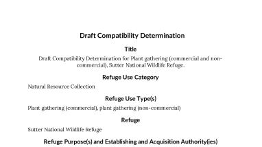 Sutter NWR Draft Compatibility Determination for Plant Gathering