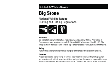 Big Stone NWR Hunting and Fishing Brochure