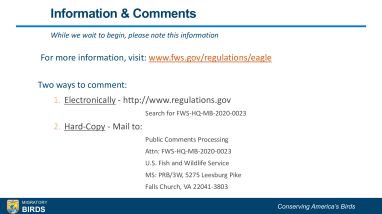 Webinar Presentation for Eagle Incidental Take Proposed Rule