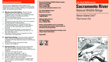 Sacramento River Refuge Heron Island Leaflet for Sacramento National Wildlife Refuge Complex