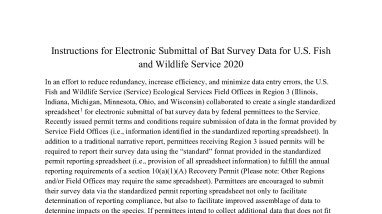 Instructions on Submitting Bat Survey Data