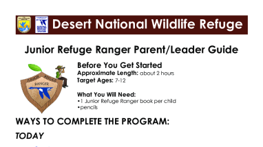 Desert NWR - Junior Ranger Parent/Leader Guide (508)