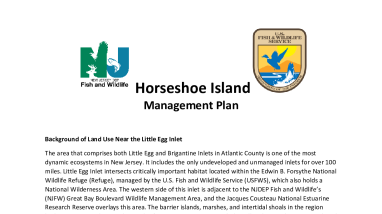 Horseshoe Island Management Plan April 2022