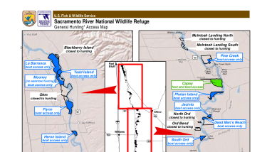 Sacramento River Refuge General Hunting Access Map for Sacramento National Wildlife Refuge Complex