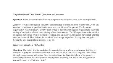 Common Questions about Eagle Incidental Take Permits for Wind Facilities