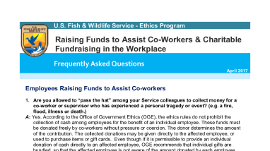 Ethics FAQ: Raising Funds to Assist Co-Workers & Charitable Fundraising in the Workplace
