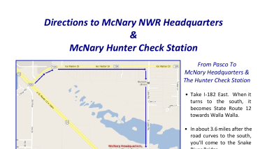 Directions To McNary Check Station & HQ