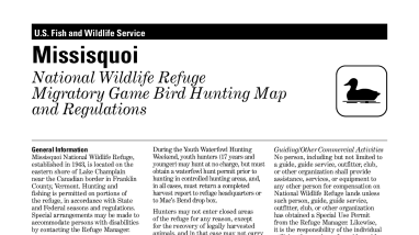 Missisquoi NWR migratory bird hunt brochure