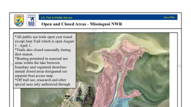Missisquoi NWR Public Use open and closed areas