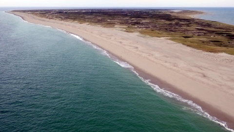 Looking south from Atlantic Ocean side of South Monomoy Island