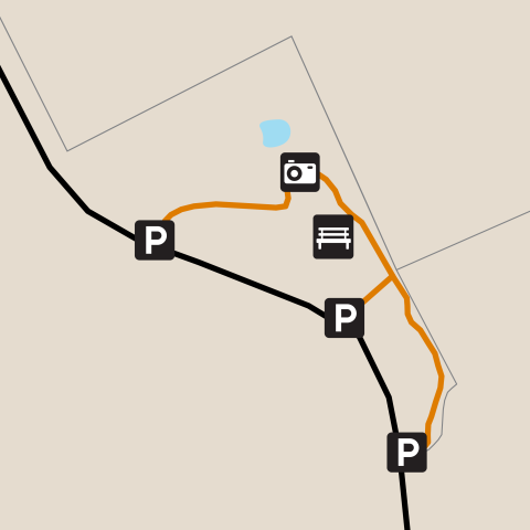 Trail map of Woodlot Trail at Jocelyn Nungaray National Wildlife Refuge