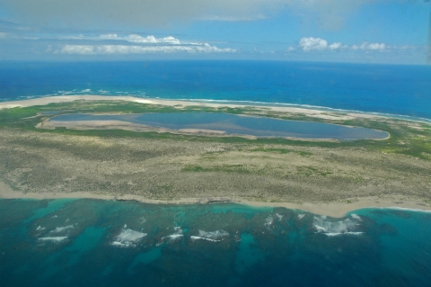 Laysan Island from a plane