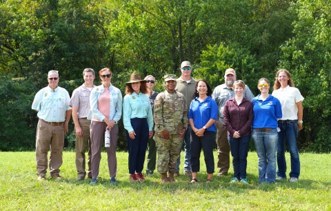 U.S. Fish and Wildlife and Fort Meade staff with Colonel Gore credit Abigail Carey Fort George G. Meade