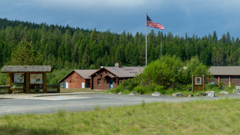 Exterior of the refuge headquarters building at Little Pend Oreille NWR