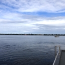 An expansive view of the width of the St. Lawrence River