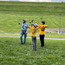 Kids shooting archery